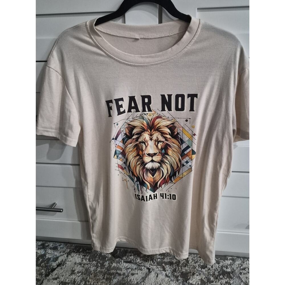 Fear Not T Shirt Size M Peach Color Short Sleeve